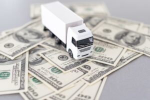 Model of truck on the currency notes